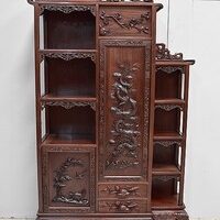 Atypique Meuble Cabinet Asiatique, origine Vietnam, en Acajou massif – Fin XIXe